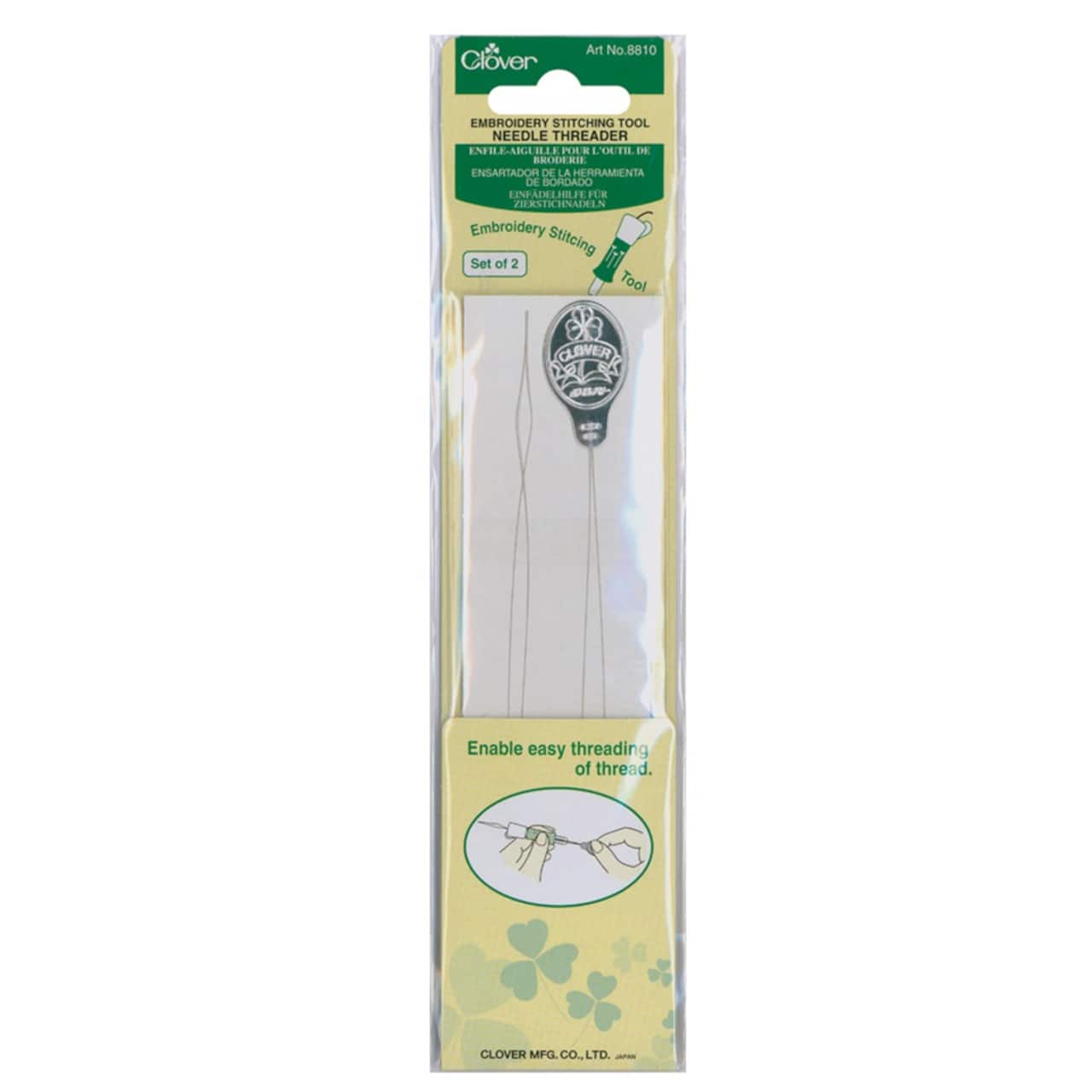 Clover Embroidery Stitching Tool Needle Threaders, 2ct.